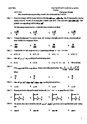 Đề thi thử THPT quốc gia môn Toán 12